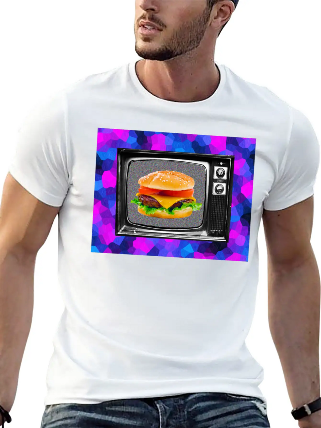 Trippy Cheesburger Tee Casual Graphic T-Shirt – Simple And Comfortable Daily Wear
