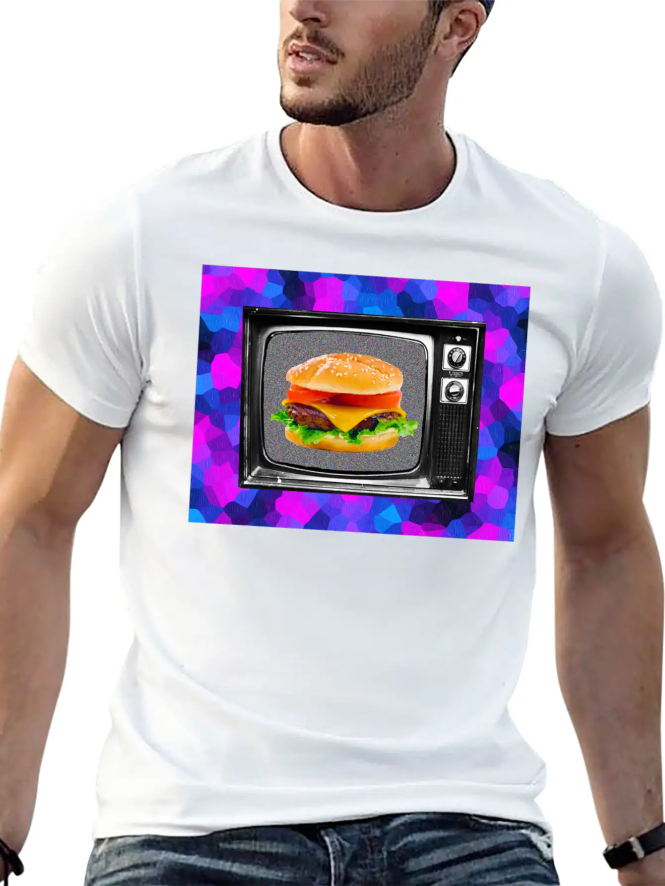 Trippy Cheesburger Tee Casual Graphic T-Shirt – Simple And Comfortable Daily Wear