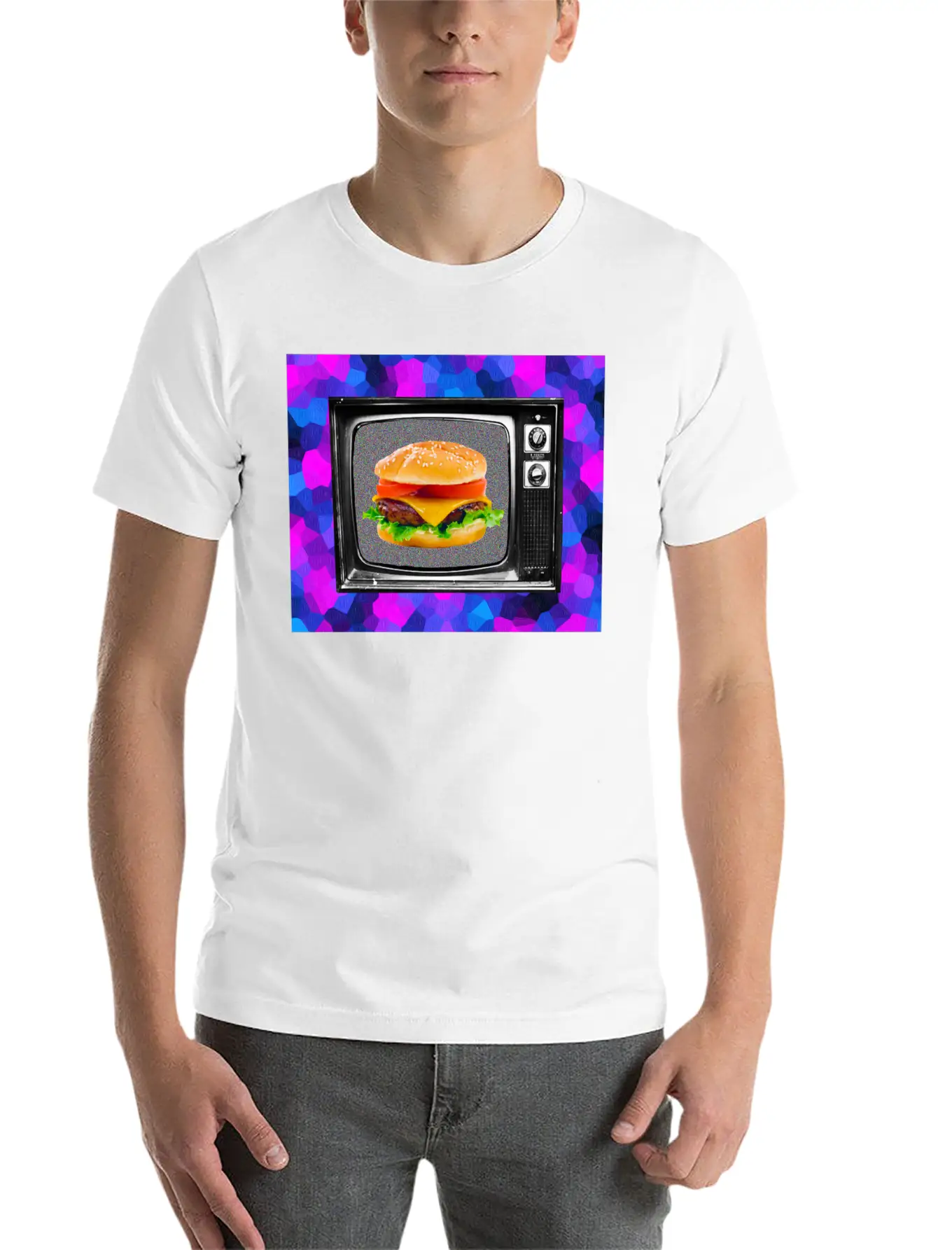 Trippy Cheesburger Tee Casual Graphic T-Shirt – Simple And Comfortable Daily Wear