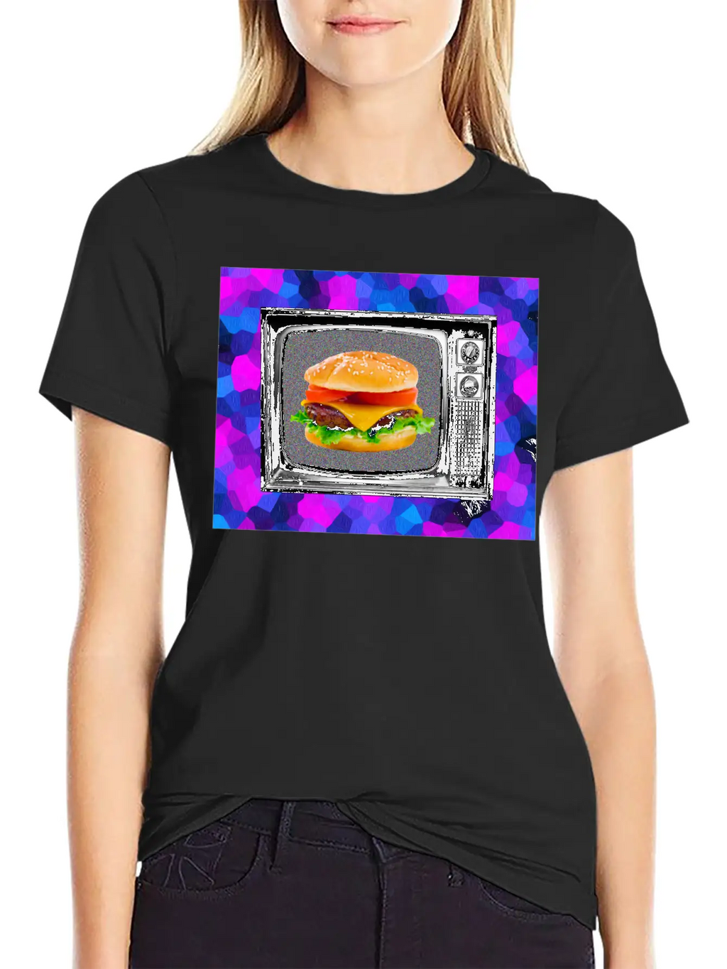 Trippy Cheesburger Tee Casual Graphic T-Shirt – Simple And Comfortable Daily Wear