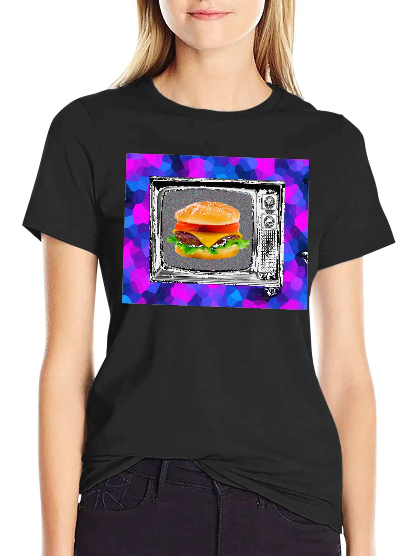 Trippy Cheesburger Tee Casual Graphic T-Shirt – Simple And Comfortable Daily Wear