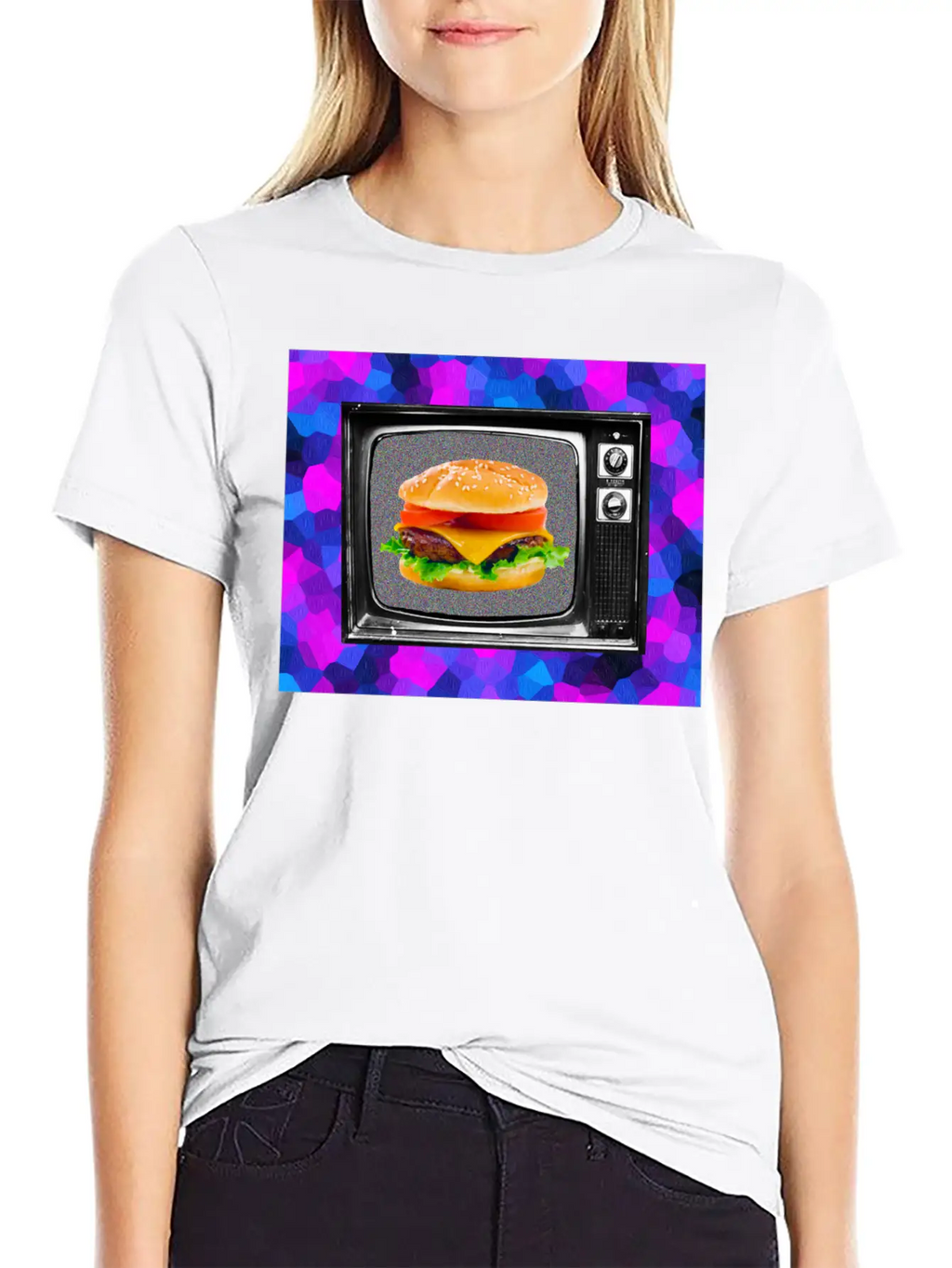 Trippy Cheesburger Tee Casual Graphic T-Shirt – Simple And Comfortable Daily Wear