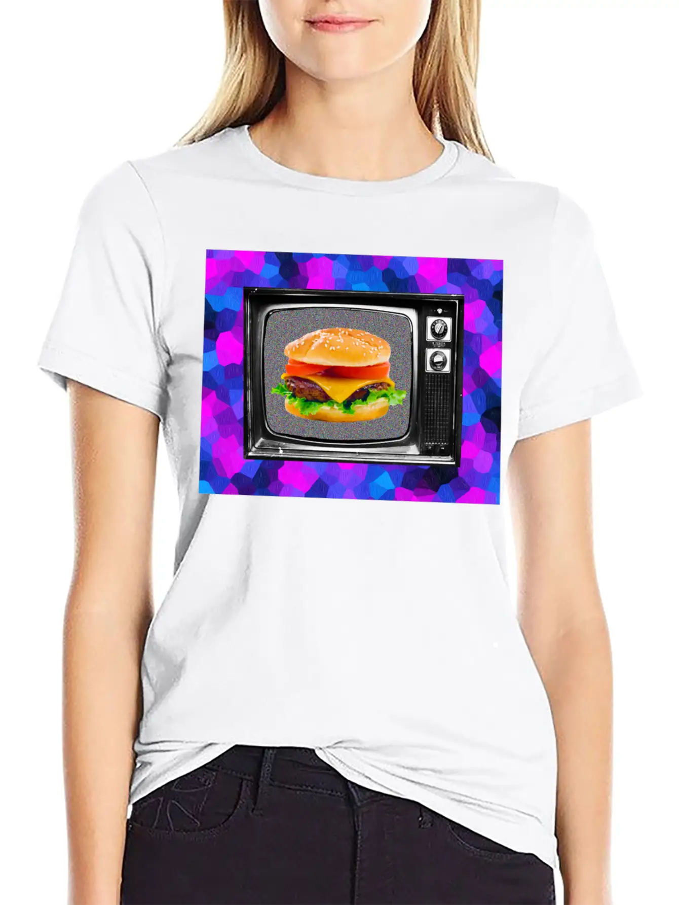 Trippy Cheesburger Tee Casual Graphic T-Shirt – Simple And Comfortable Daily Wear