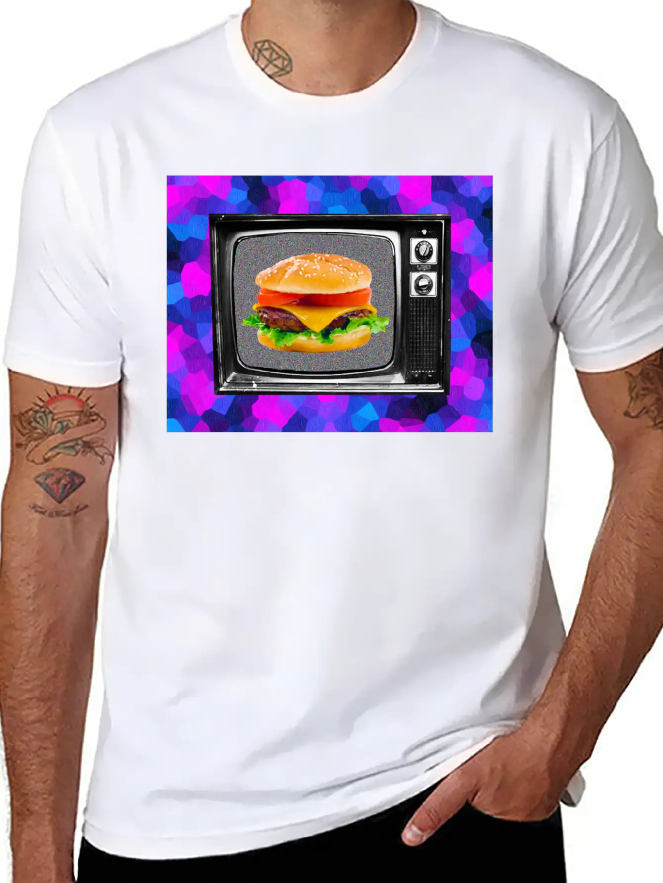 Trippy Cheesburger Tee Casual Graphic T-Shirt – Simple And Comfortable Daily Wear