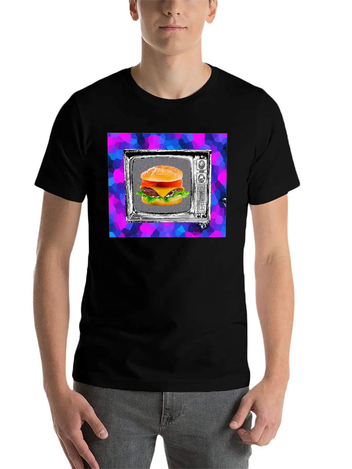 Trippy Cheesburger Tee Casual Graphic T-Shirt – Simple And Comfortable Daily Wear