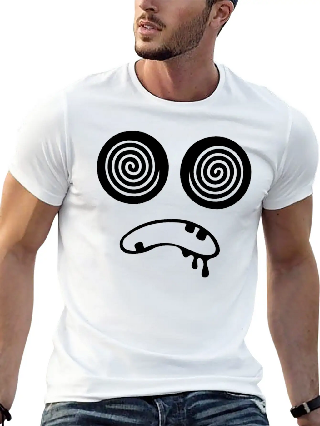 Trippy Hypnotic Drooling Monster Unisex Short Sleeve Soft Cotton T-Shirt – Casual Everyday Wear