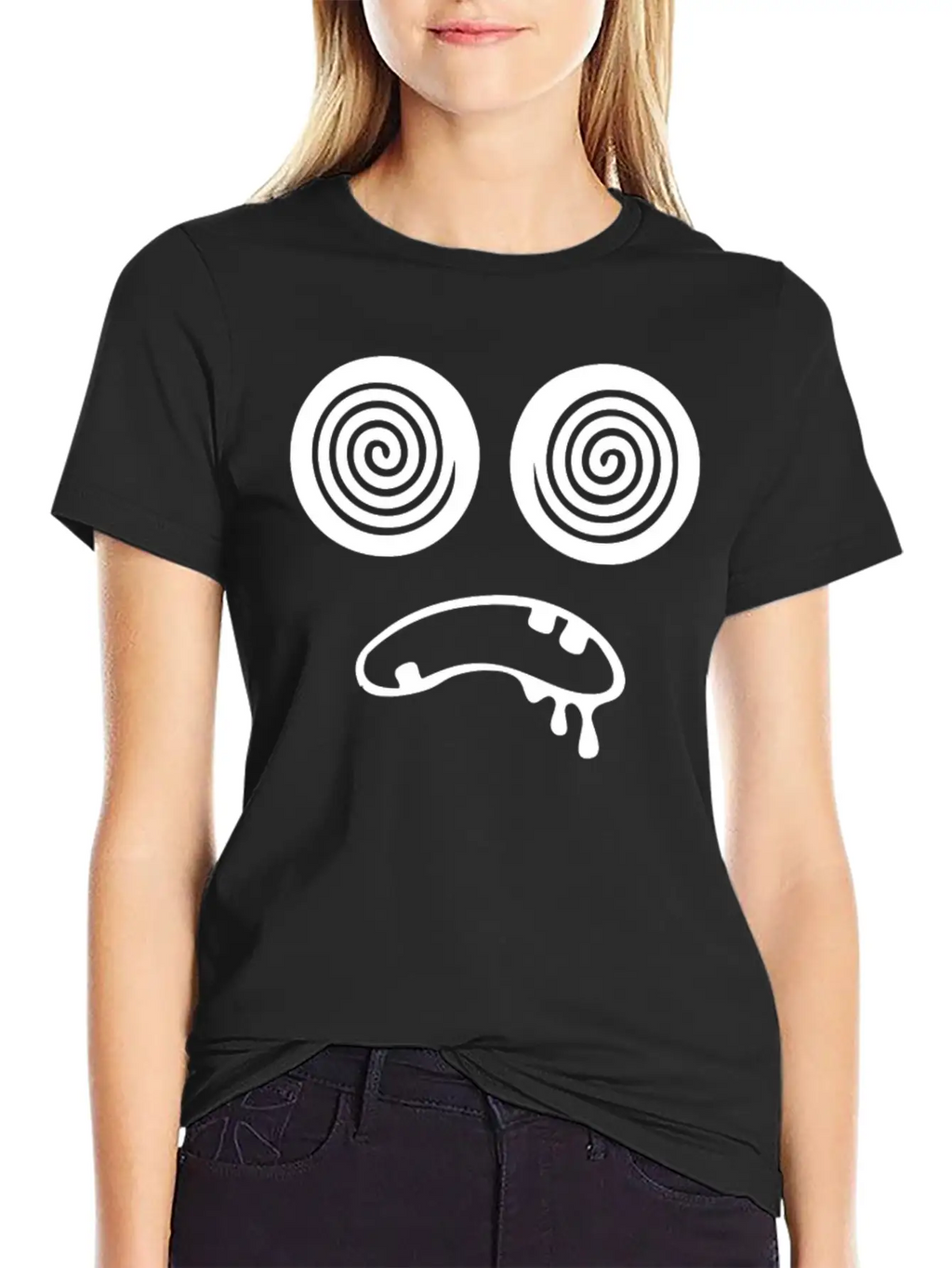 Trippy Hypnotic Drooling Monster Unisex Short Sleeve Soft Cotton T-Shirt – Casual Everyday Wear