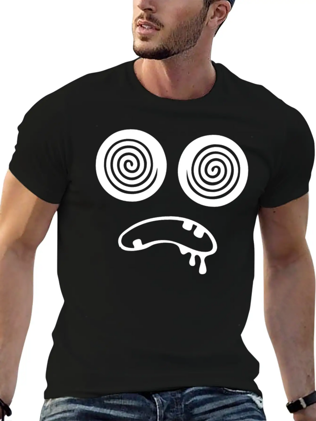 Trippy Hypnotic Drooling Monster Unisex Short Sleeve Soft Cotton T-Shirt – Casual Everyday Wear