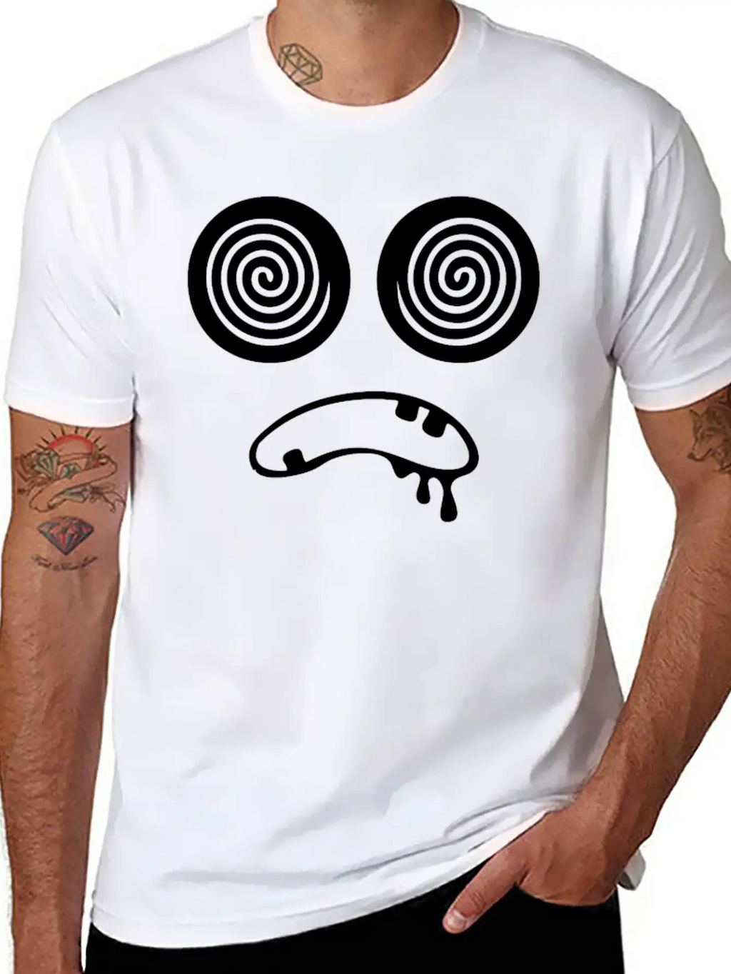 Trippy Hypnotic Drooling Monster Unisex Short Sleeve Soft Cotton T-Shirt – Casual Everyday Wear