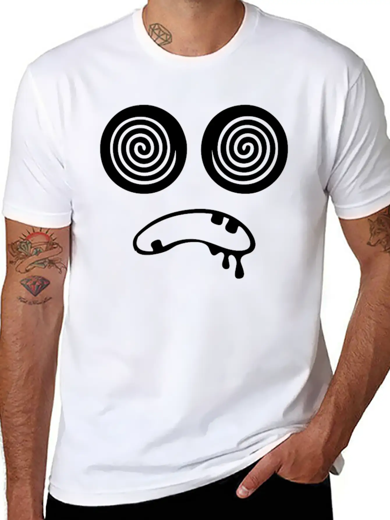 Trippy Hypnotic Drooling Monster Unisex Short Sleeve Soft Cotton T-Shirt – Casual Everyday Wear