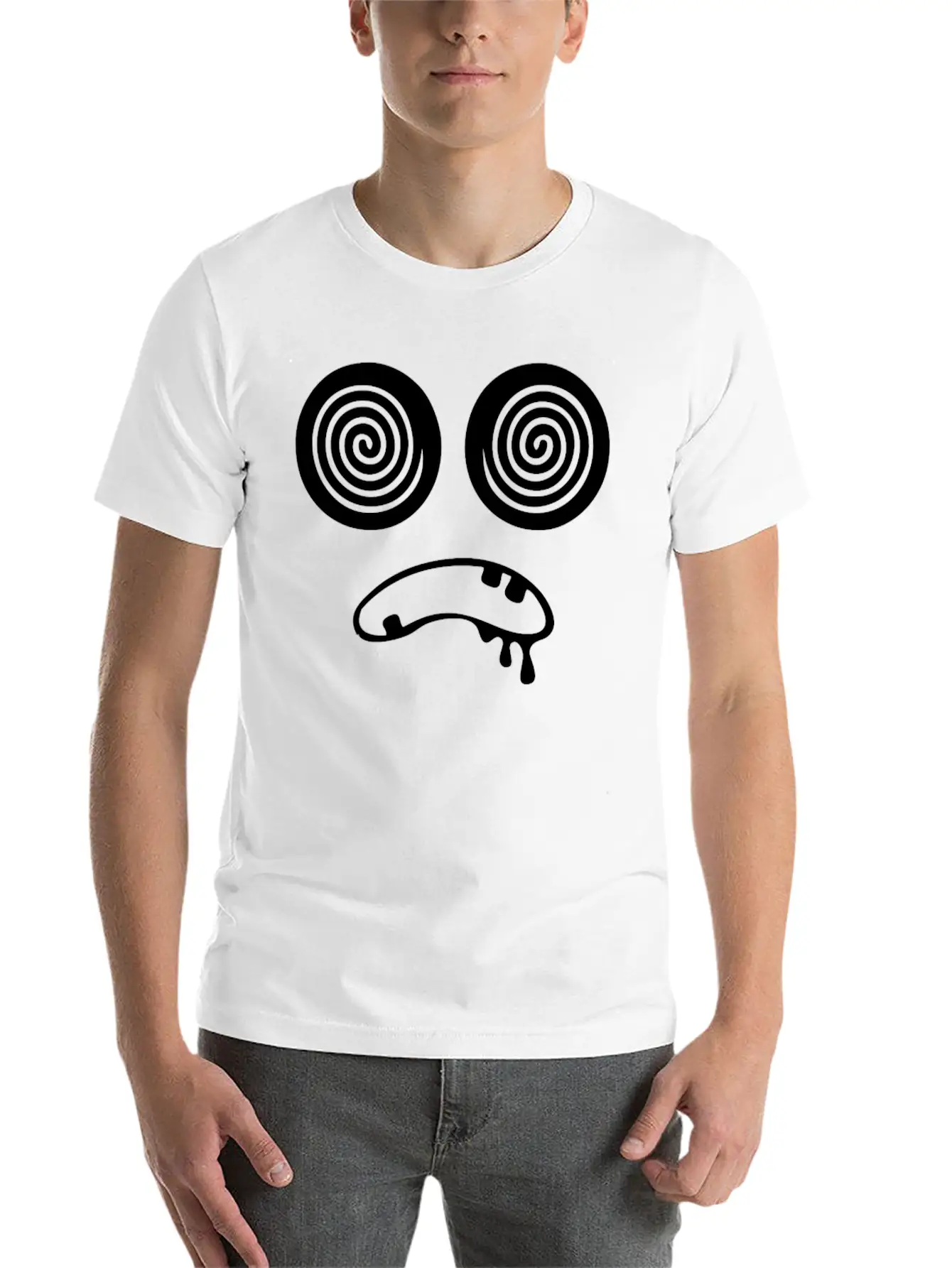 Trippy Hypnotic Drooling Monster Unisex Short Sleeve Soft Cotton T-Shirt – Casual Everyday Wear