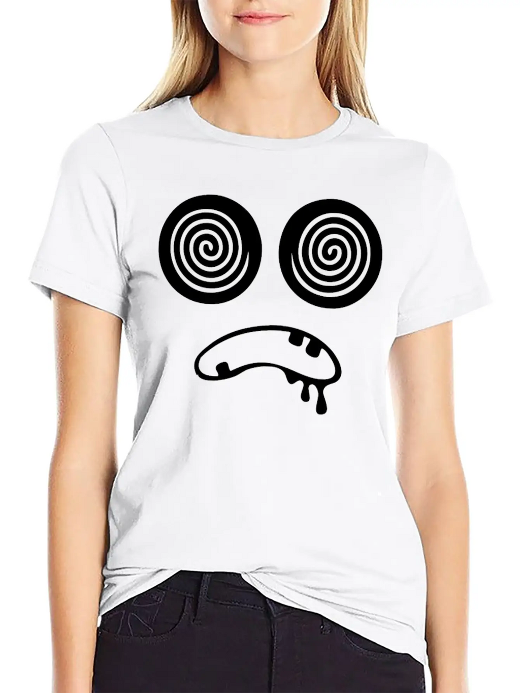 Trippy Hypnotic Drooling Monster Unisex Short Sleeve Soft Cotton T-Shirt – Casual Everyday Wear