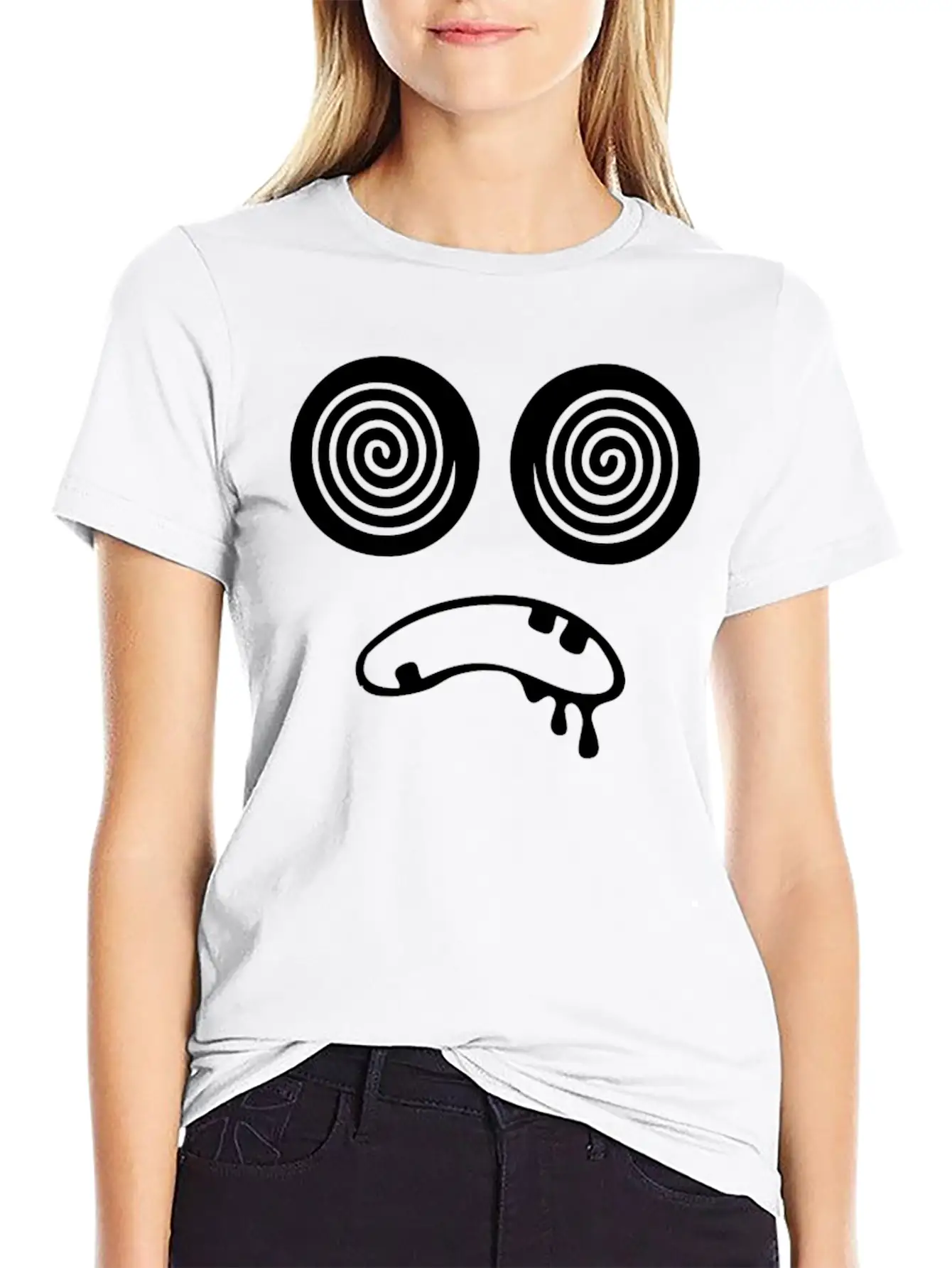 Trippy Hypnotic Drooling Monster Unisex Short Sleeve Soft Cotton T-Shirt – Casual Everyday Wear