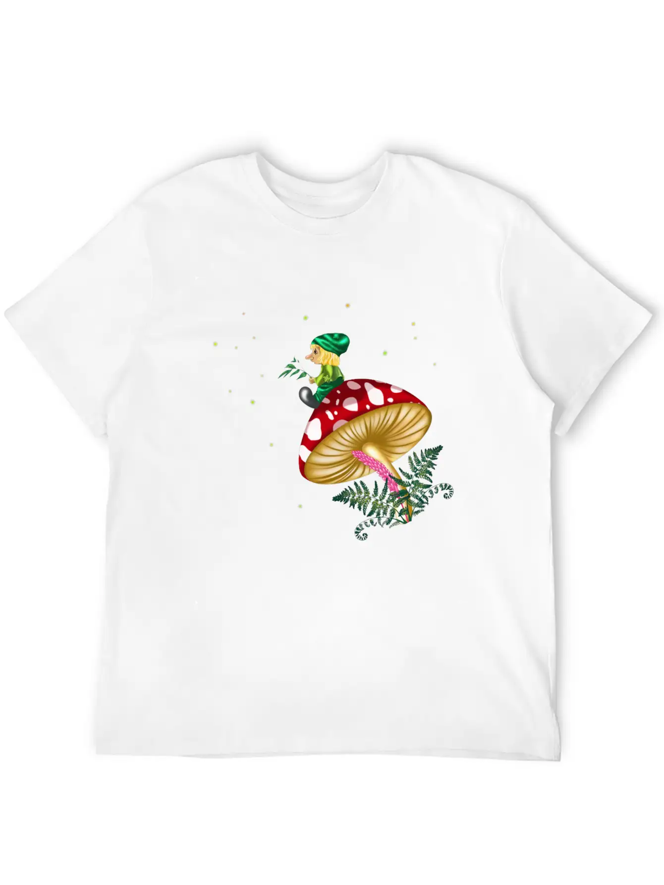 Troll Sitting On A Mushroom Under A Starry Sky Unisex Casual T-Shirt – Clean Design For Daily Comfort