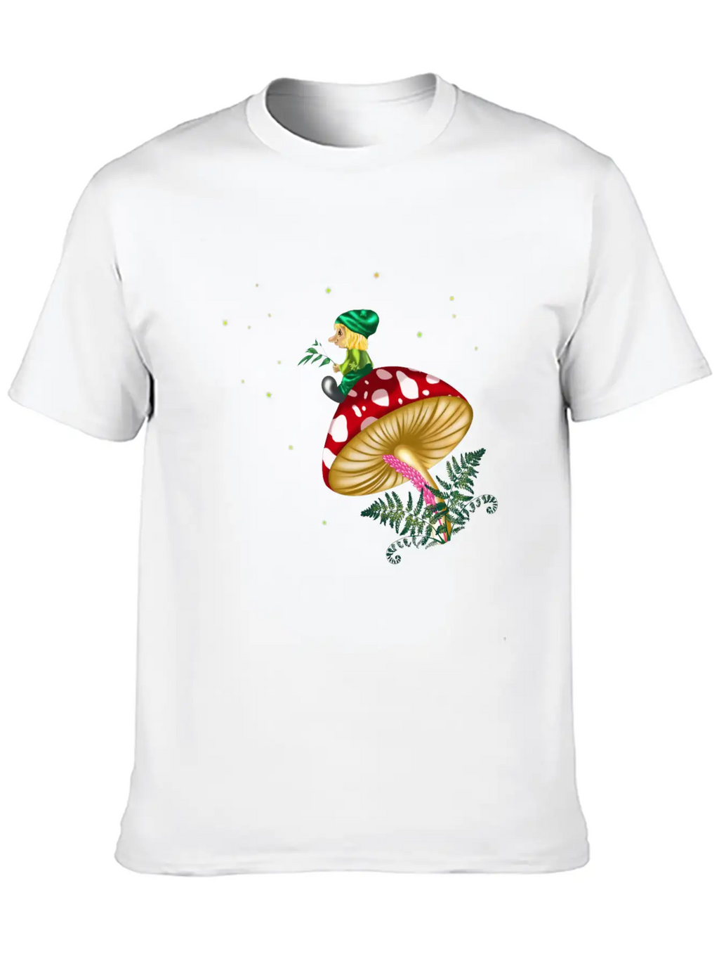 Troll Sitting On A Mushroom Under A Starry Sky Unisex Casual T-Shirt – Clean Design For Daily Comfort