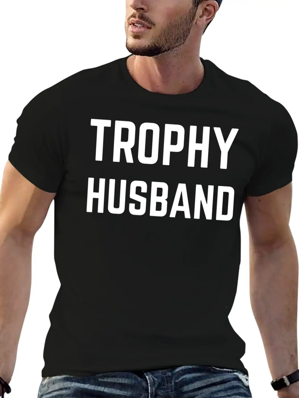 Trophy Husband White Unisex Casual T-Shirt – Clean Design For Daily Comfort