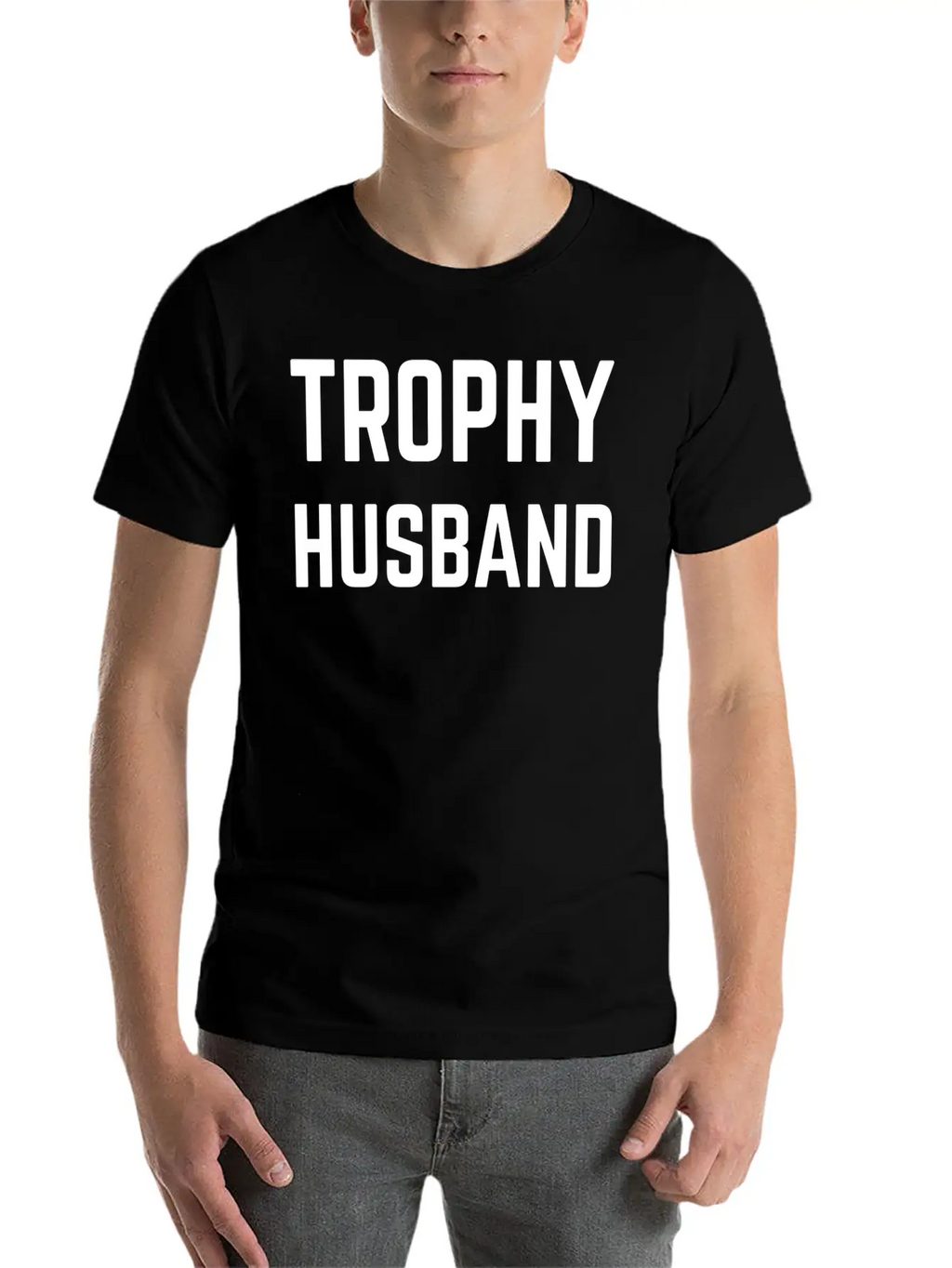 Trophy Husband White Unisex Casual T-Shirt – Clean Design For Daily Comfort