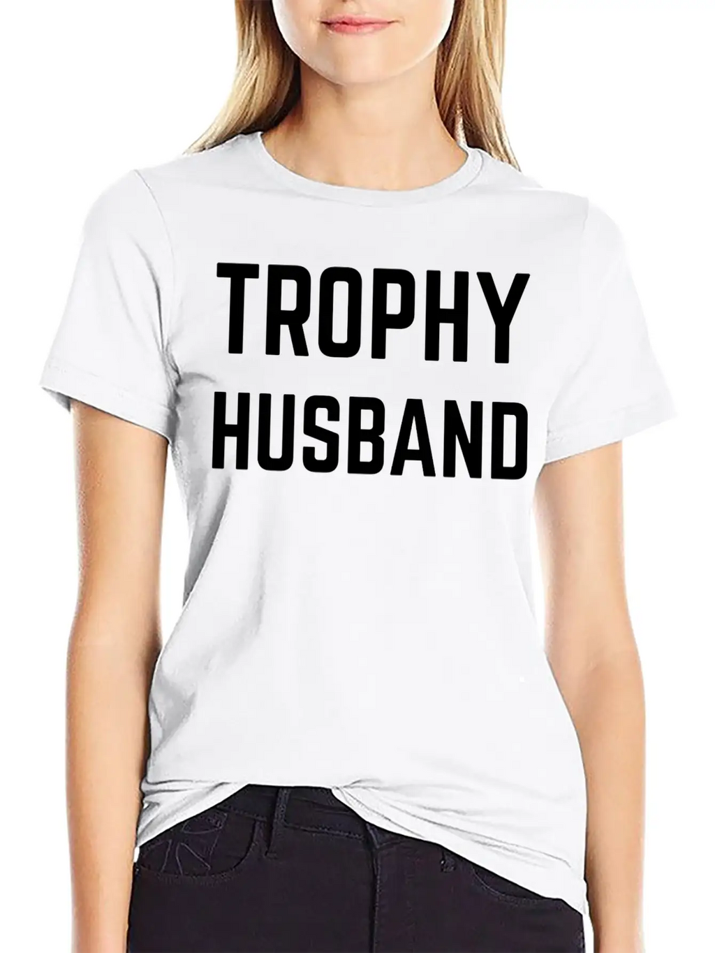 Trophy Husband White Unisex Casual T-Shirt – Clean Design For Daily Comfort