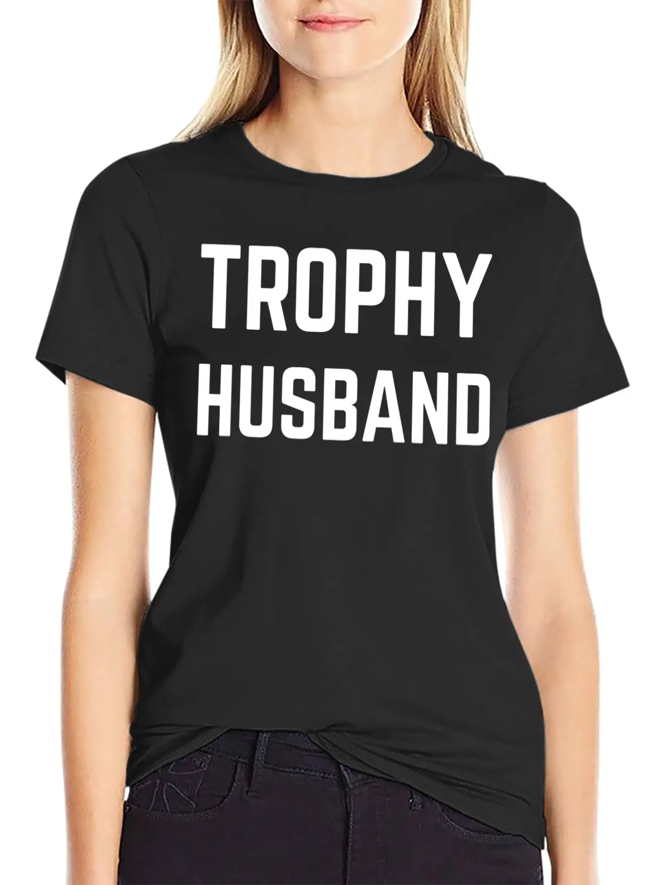 Trophy Husband White Unisex Casual T-Shirt – Clean Design For Daily Comfort