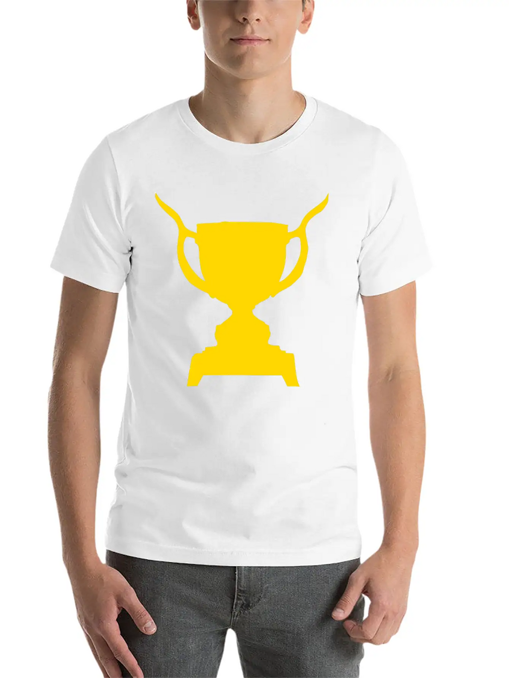 Trophy Single Color Vector Classic Fit Graphic Tee For Daily Comfort – Unisex Cotton Shirt