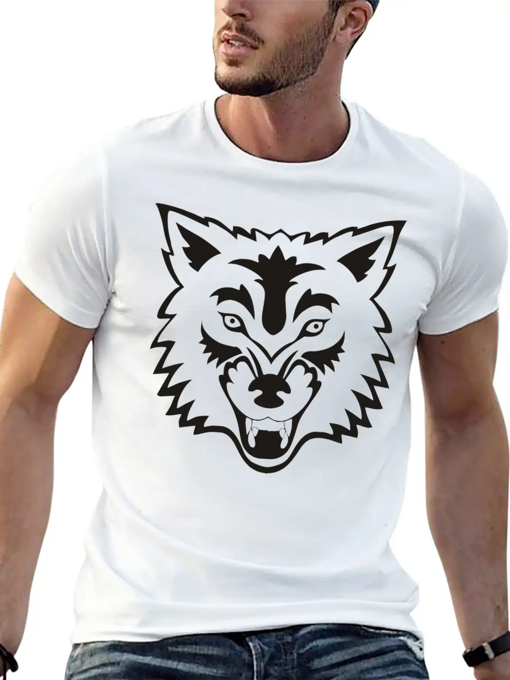 Tropical Jungle Wolf Unisex Casual T-Shirt – Clean Design For Daily Comfort