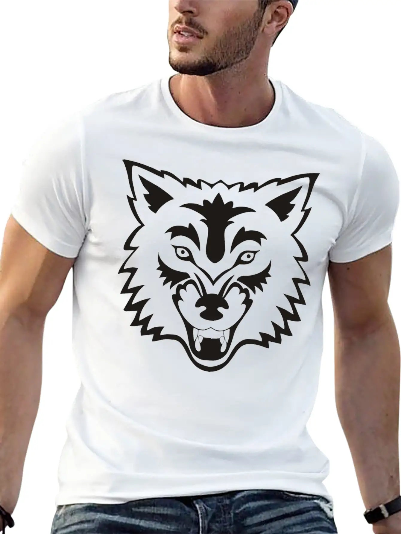 Tropical Jungle Wolf Unisex Casual T-Shirt – Clean Design For Daily Comfort