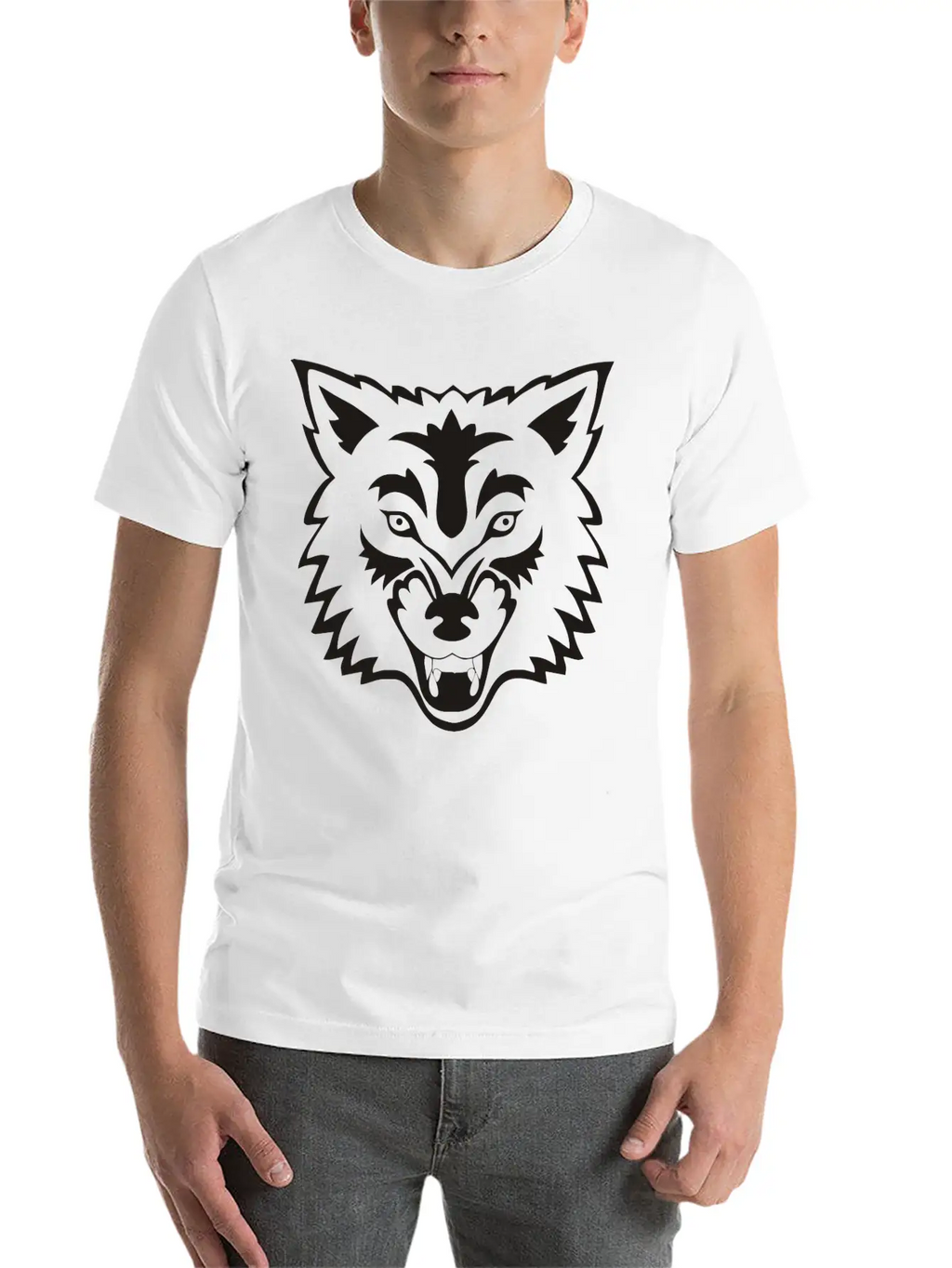 Tropical Jungle Wolf Unisex Casual T-Shirt – Clean Design For Daily Comfort