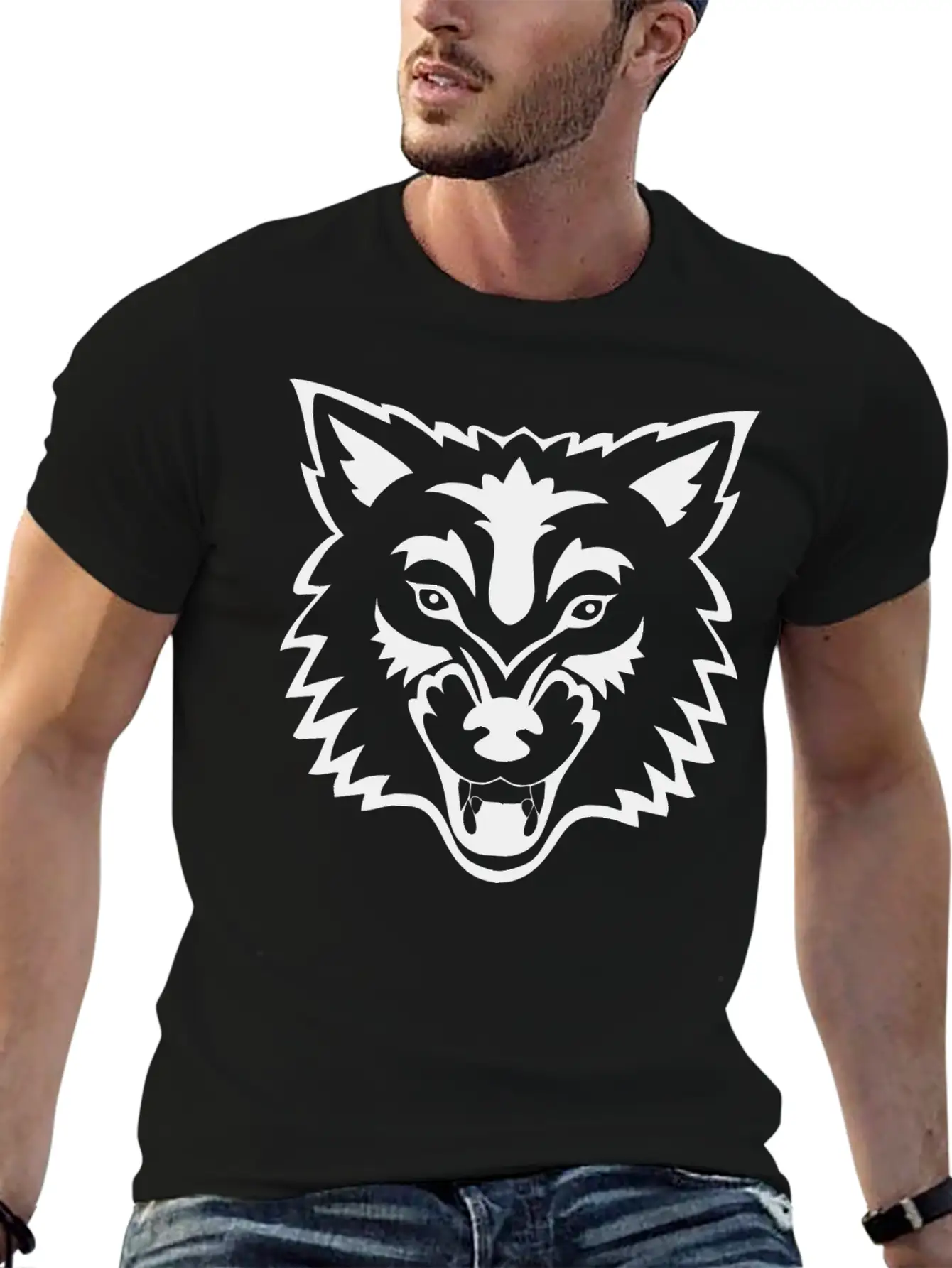 Tropical Jungle Wolf Unisex Casual T-Shirt – Clean Design For Daily Comfort