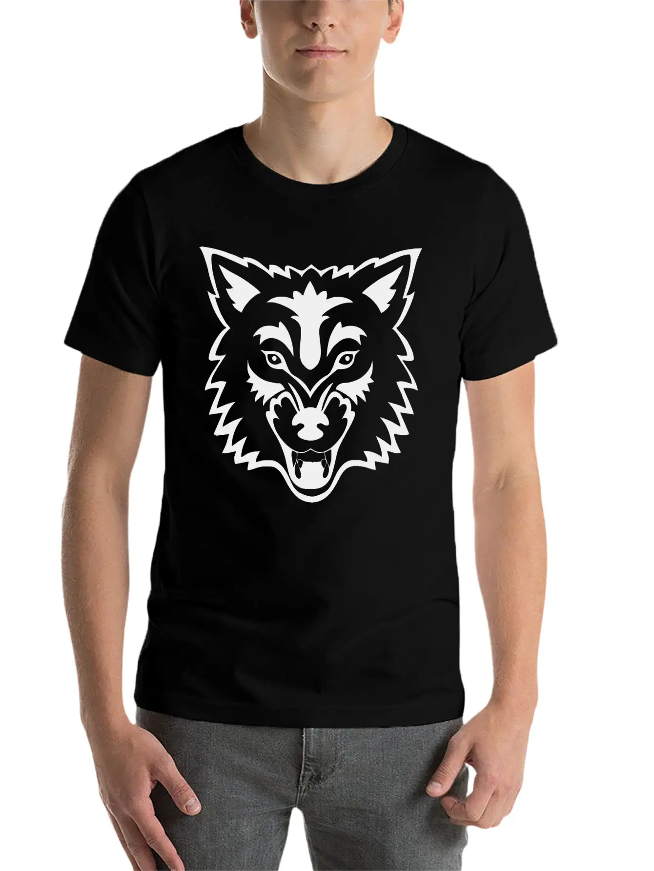 Tropical Jungle Wolf Unisex Casual T-Shirt – Clean Design For Daily Comfort
