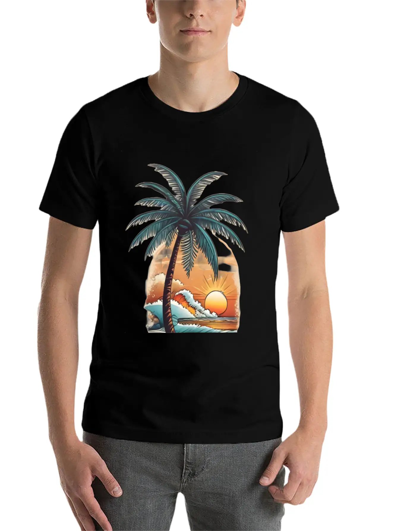 Tropical Paradise Unisex Short Sleeve Soft Cotton T-Shirt – Casual Everyday Wear
