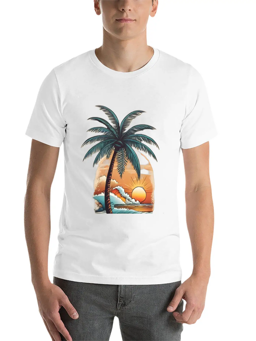 Tropical Paradise Unisex Short Sleeve Soft Cotton T-Shirt – Casual Everyday Wear