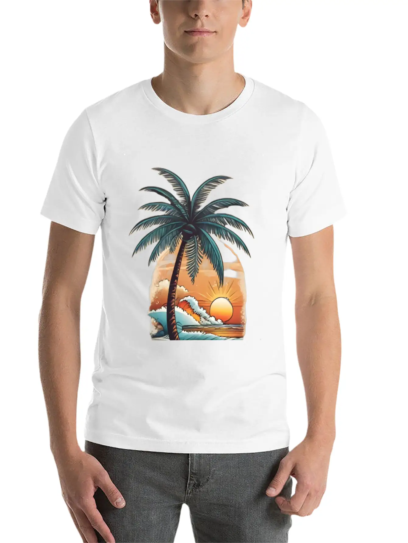 Tropical Paradise Unisex Short Sleeve Soft Cotton T-Shirt – Casual Everyday Wear
