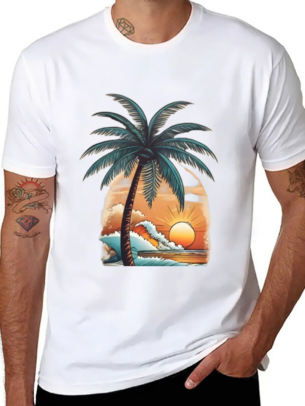 Tropical Paradise Unisex Short Sleeve Soft Cotton T-Shirt – Casual Everyday Wear