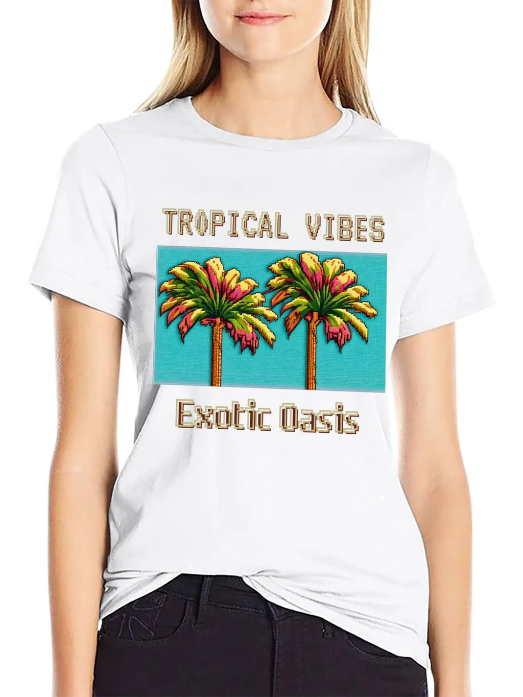 TROPICAL VIBES Exotic Oasis Unisex Casual T-Shirt – Clean Design For Daily Comfort
