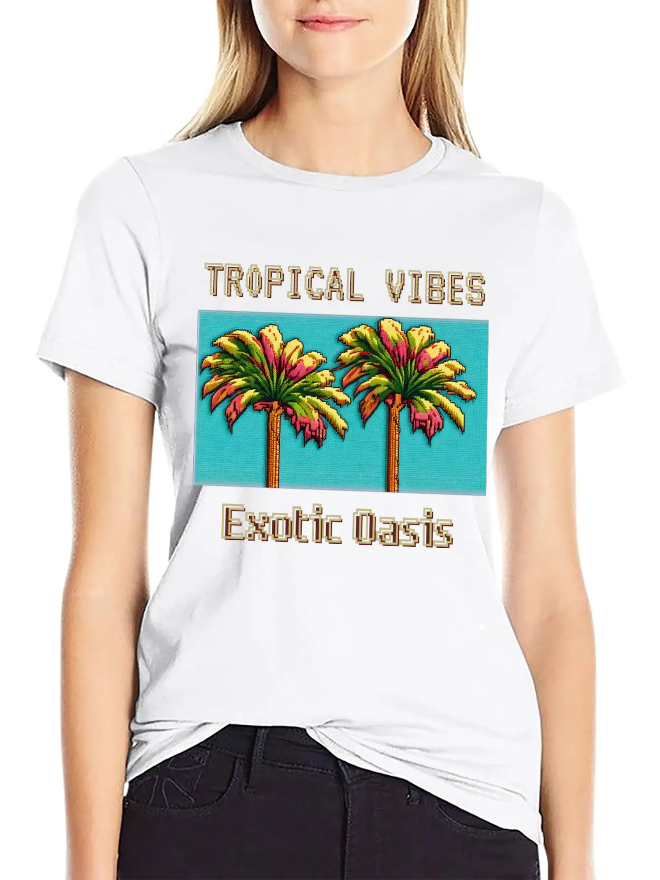 TROPICAL VIBES Exotic Oasis Unisex Casual T-Shirt – Clean Design For Daily Comfort