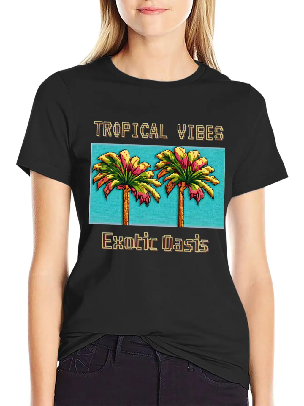 TROPICAL VIBES Exotic Oasis Unisex Casual T-Shirt – Clean Design For Daily Comfort