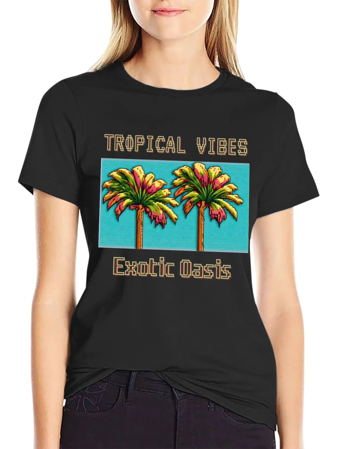 TROPICAL VIBES Exotic Oasis Unisex Casual T-Shirt – Clean Design For Daily Comfort
