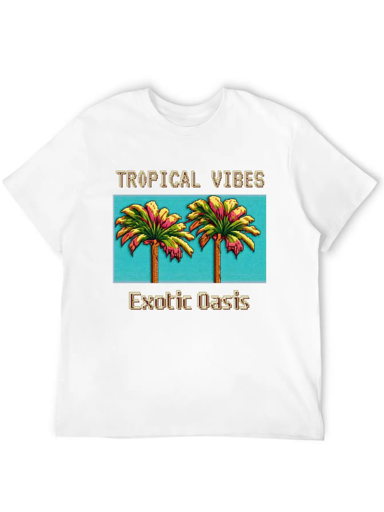 TROPICAL VIBES Exotic Oasis Unisex Casual T-Shirt – Clean Design For Daily Comfort