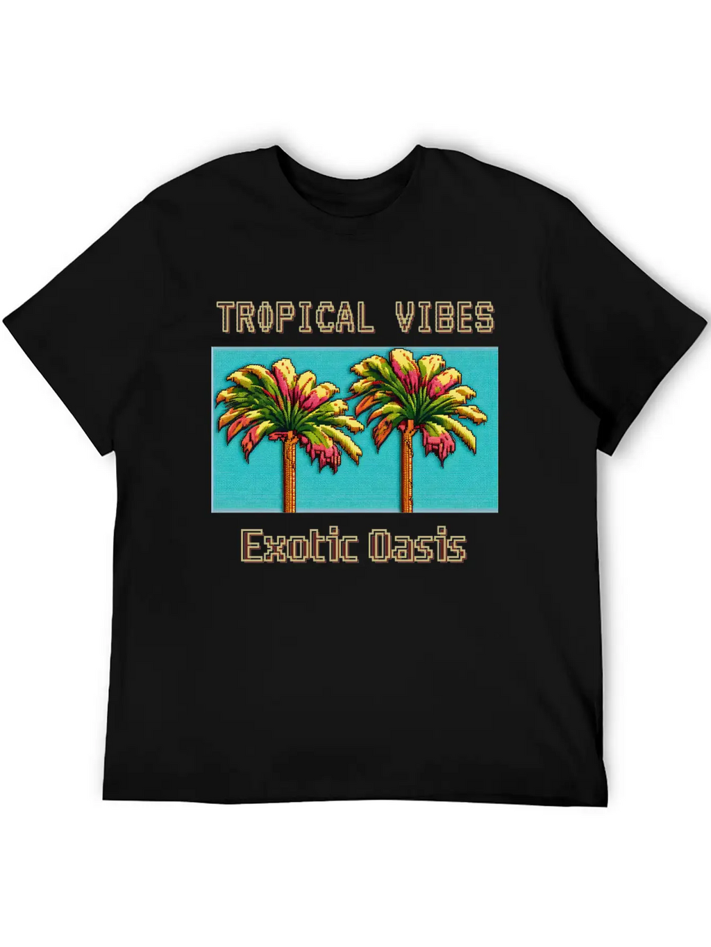 TROPICAL VIBES Exotic Oasis Unisex Casual T-Shirt – Clean Design For Daily Comfort