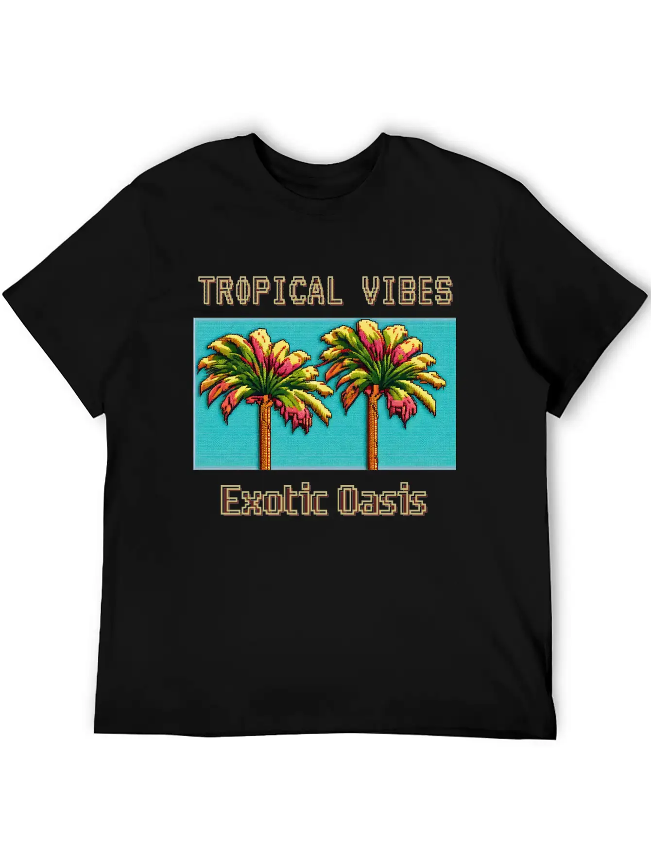TROPICAL VIBES Exotic Oasis Unisex Casual T-Shirt – Clean Design For Daily Comfort