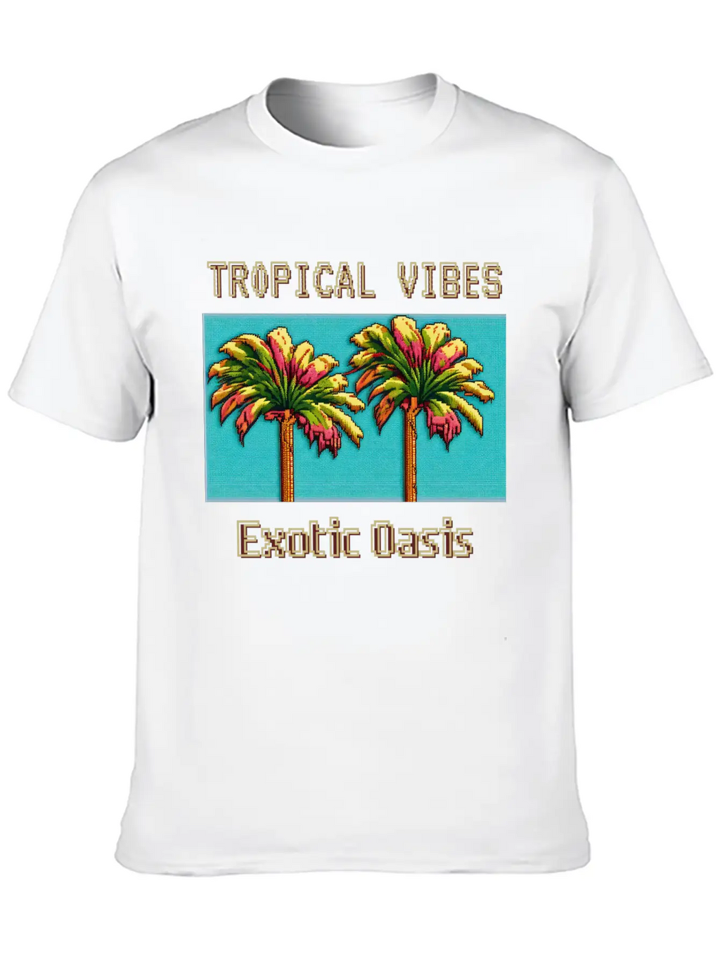TROPICAL VIBES Exotic Oasis Unisex Casual T-Shirt – Clean Design For Daily Comfort