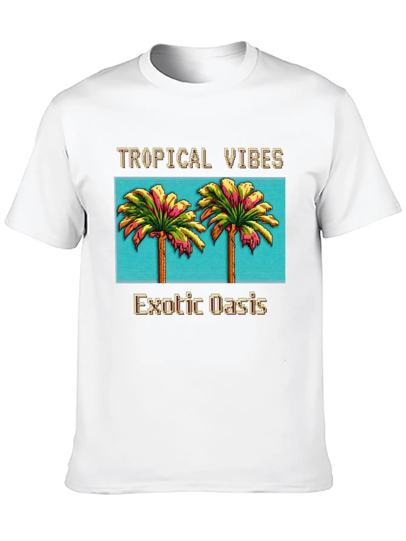 TROPICAL VIBES Exotic Oasis Unisex Casual T-Shirt – Clean Design For Daily Comfort