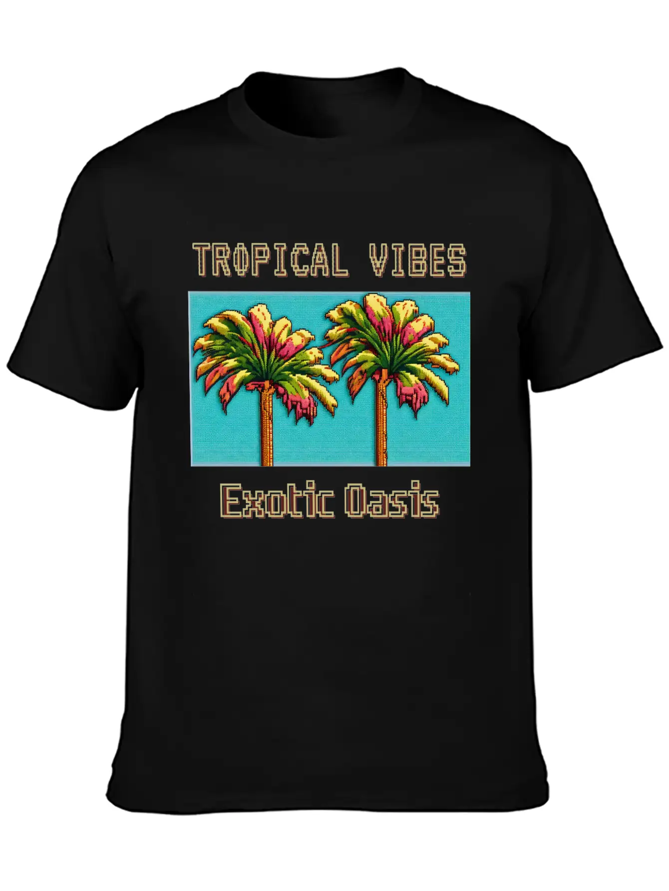 TROPICAL VIBES Exotic Oasis Unisex Casual T-Shirt – Clean Design For Daily Comfort