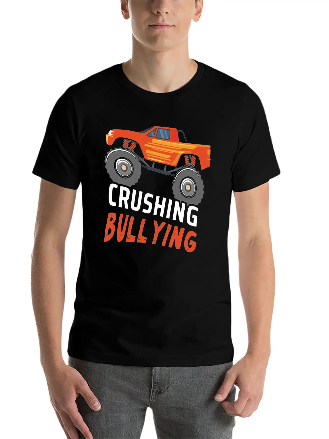 Truck Crushing Bullying Kind Kindness Unity Day Unisex Casual T-Shirt – Clean Design For Daily Comfort