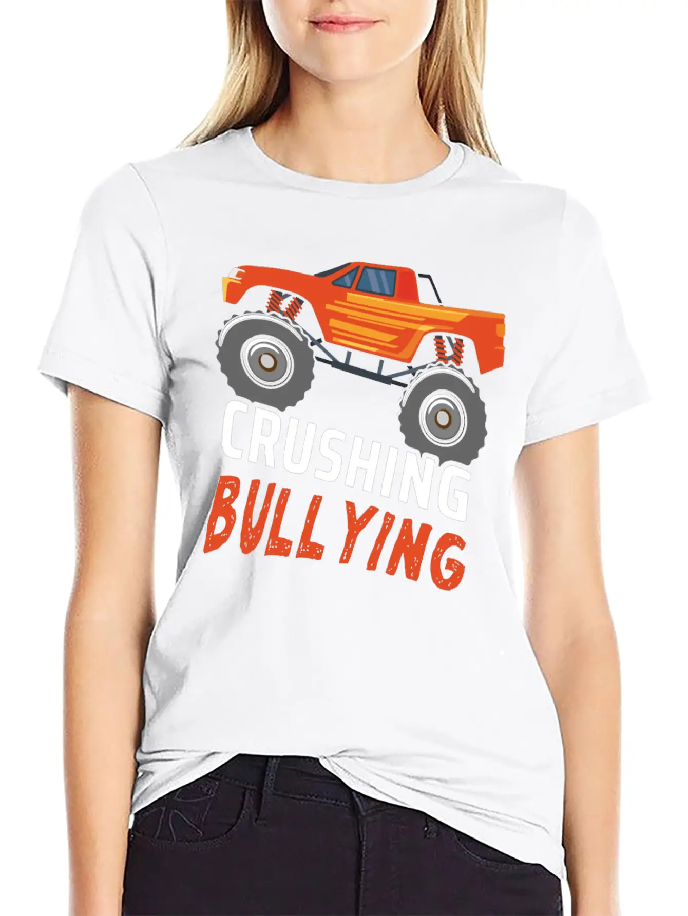 Truck Crushing Bullying Kind Kindness Unity Day Unisex Casual T-Shirt – Clean Design For Daily Comfort
