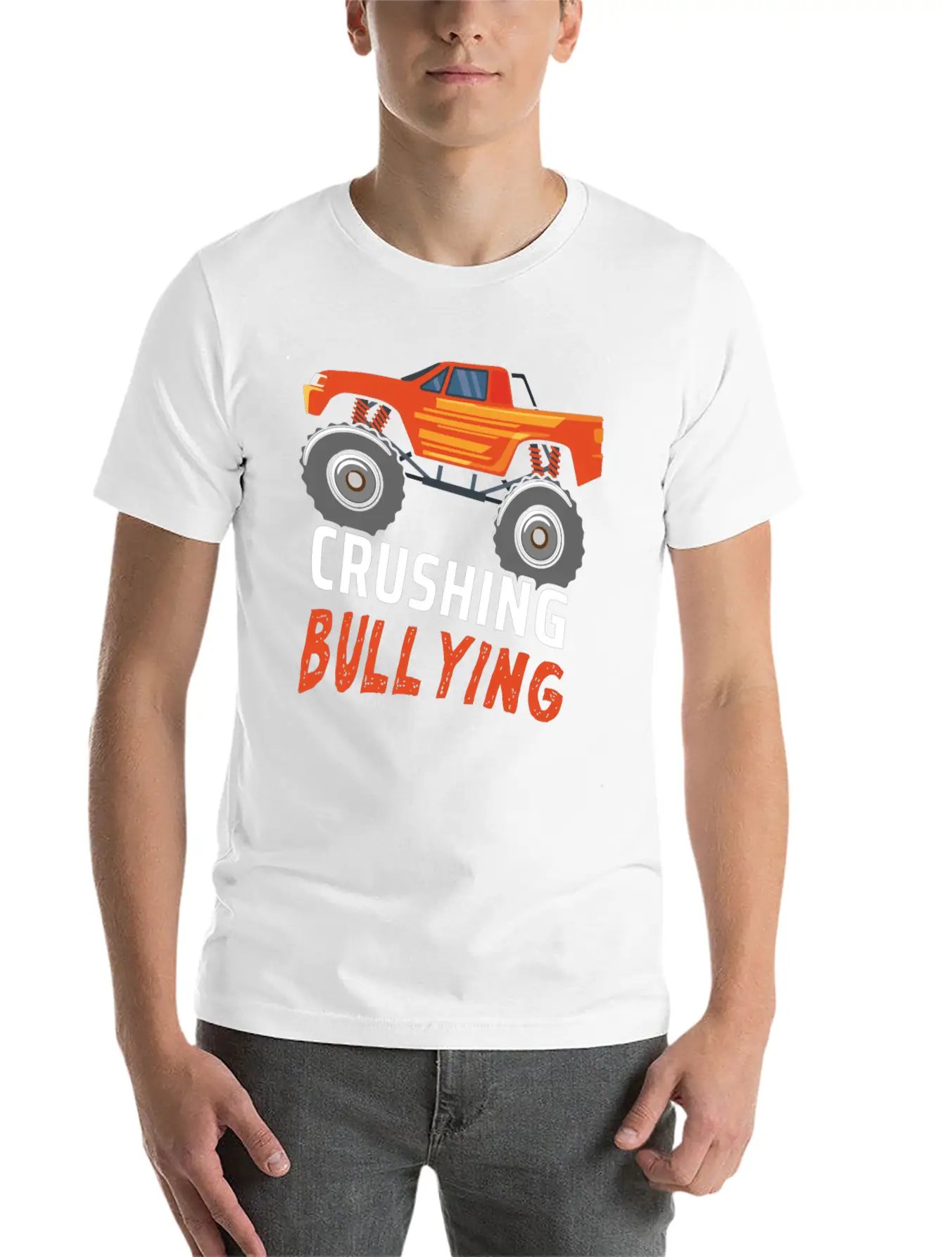Truck Crushing Bullying Kind Kindness Unity Day Unisex Casual T-Shirt – Clean Design For Daily Comfort