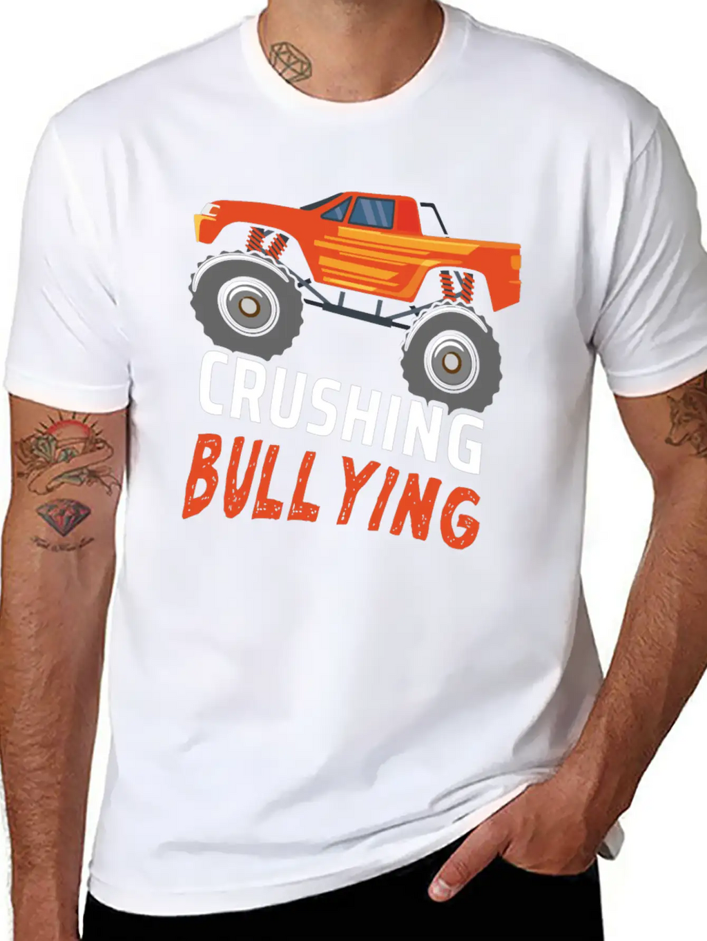 Truck Crushing Bullying Kind Kindness Unity Day Unisex Casual T-Shirt – Clean Design For Daily Comfort