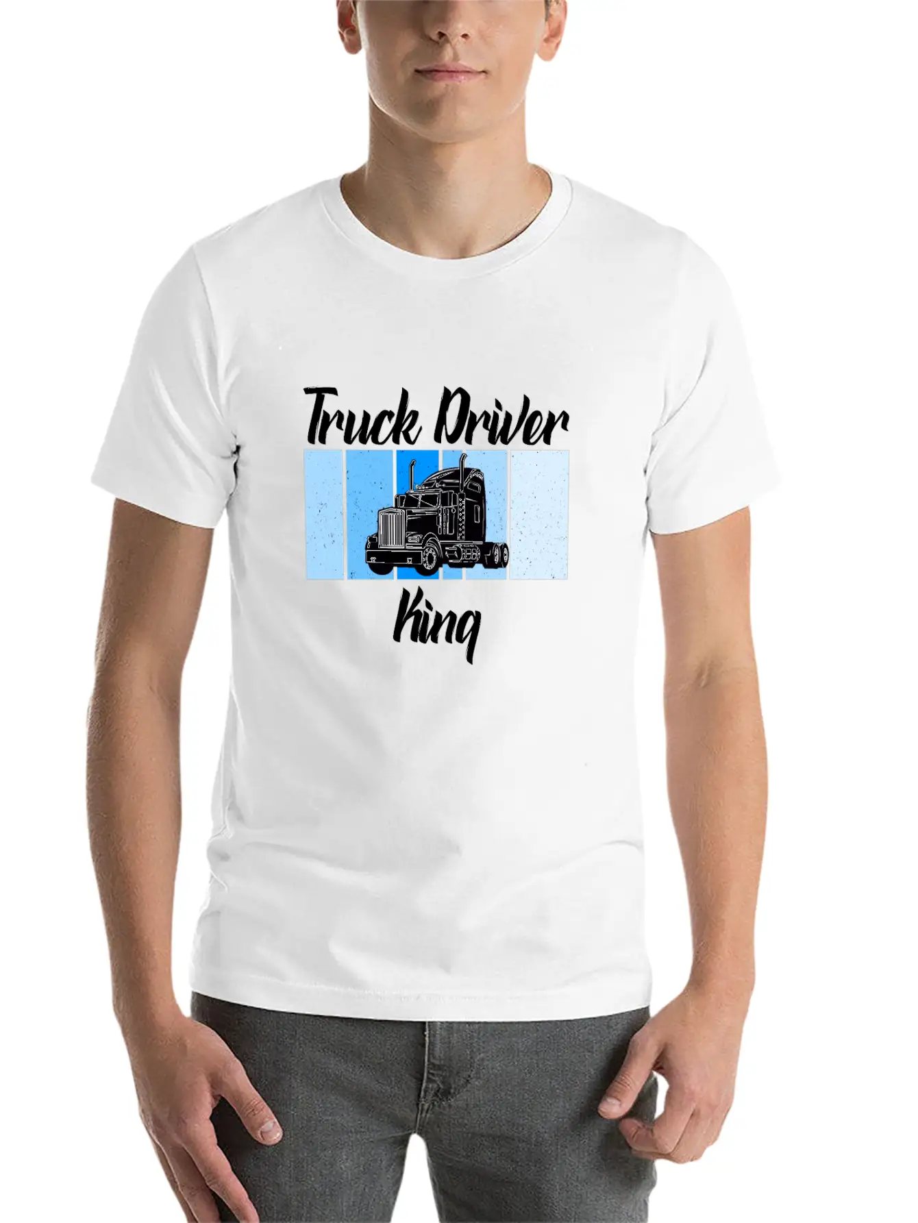 Truck Driver King Unisex Short Sleeve Soft Cotton T-Shirt – Casual Everyday Wear