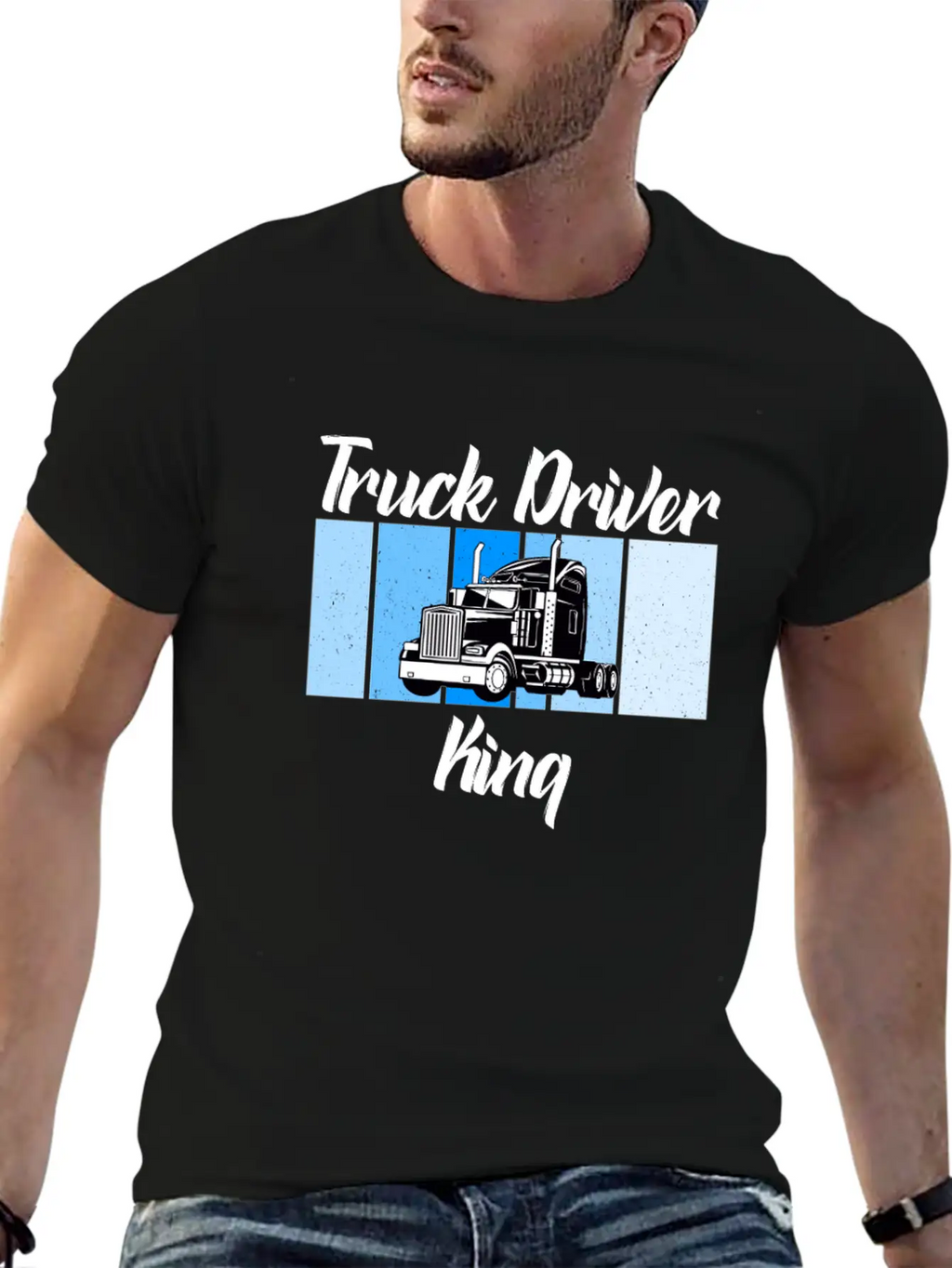 Truck Driver King Unisex Short Sleeve Soft Cotton T-Shirt – Casual Everyday Wear