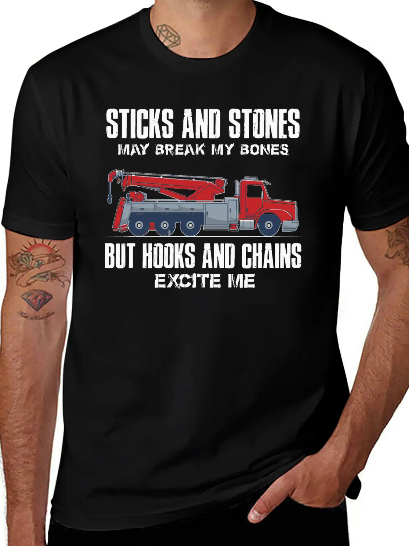 Truck Driver Stones May Break My Bone Casual Graphic T-Shirt – Simple And Comfortable Daily Wear